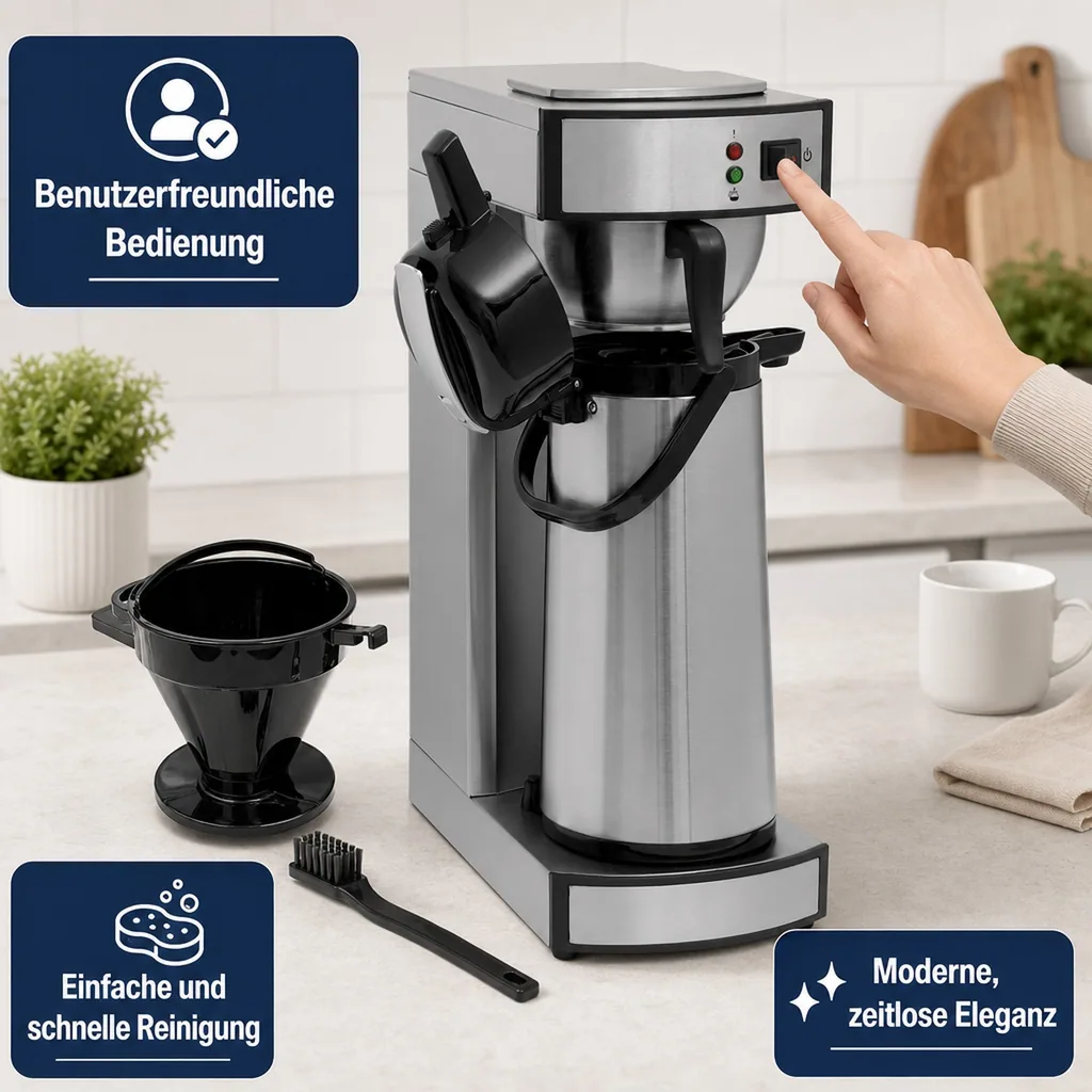 Kaffeemaschine, Filterkaffeemaschine - mit Thermoskanne, SAROMICA THERMO 24
