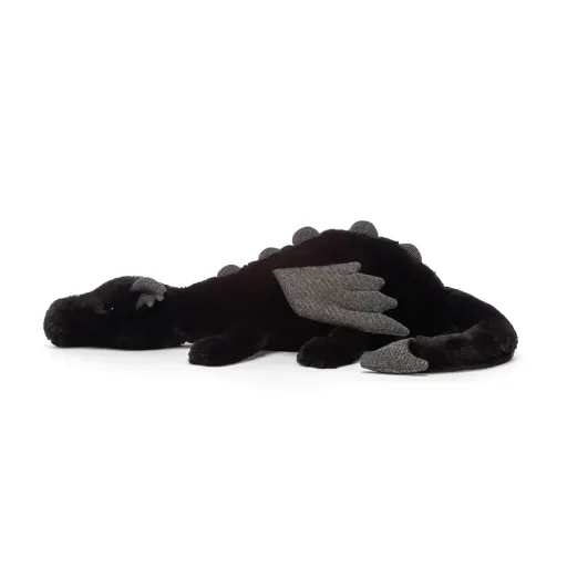 Jellycat Kuscheltier, Plüschtier, Stofftier - Onyx Dragon, Größe: Mittel - H12 X B50 CM