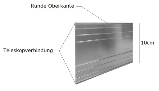 Ultra Starke Alu Rasenkante 10cm x 100cm | Beeteinfassung | Beetumrandung | Beetbegrenzungen, Color-GS: ohne Farbe