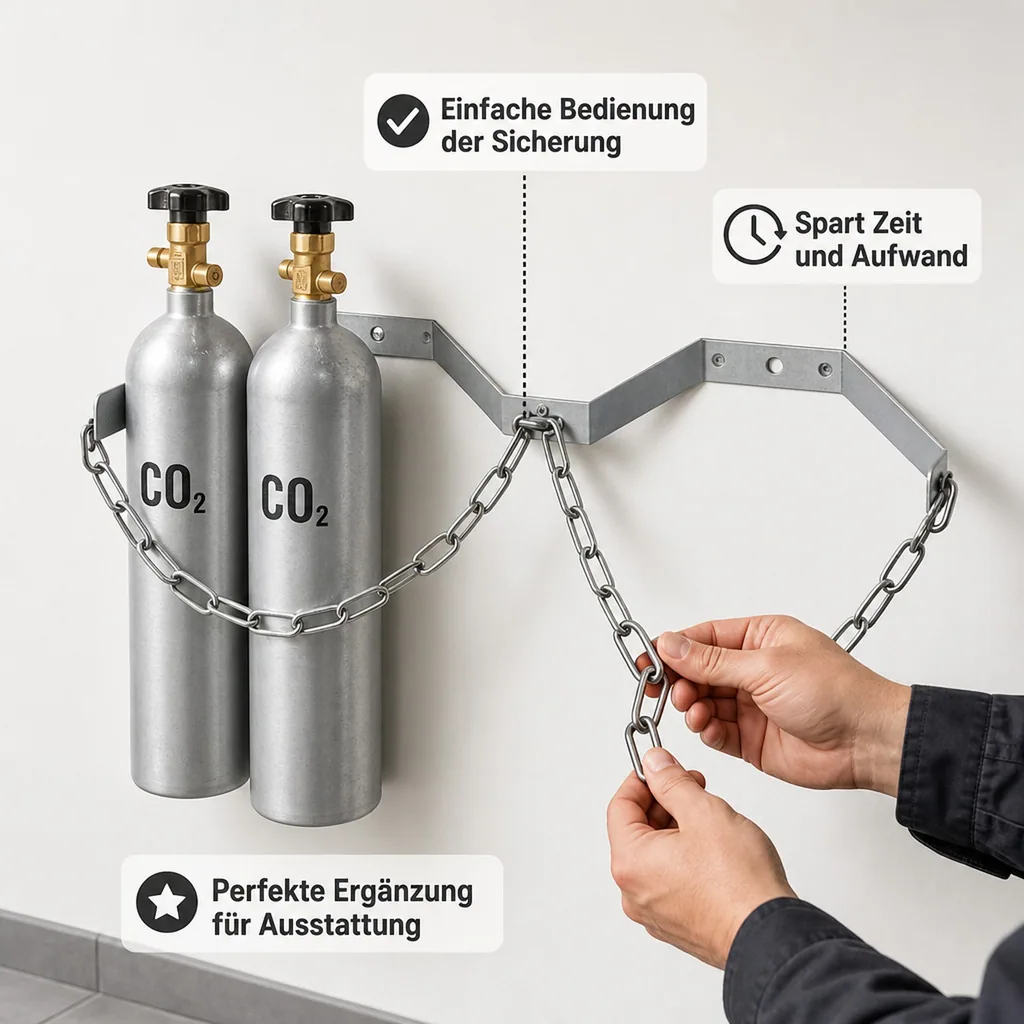 Flaschenhalter für zwei CO2-Flaschen