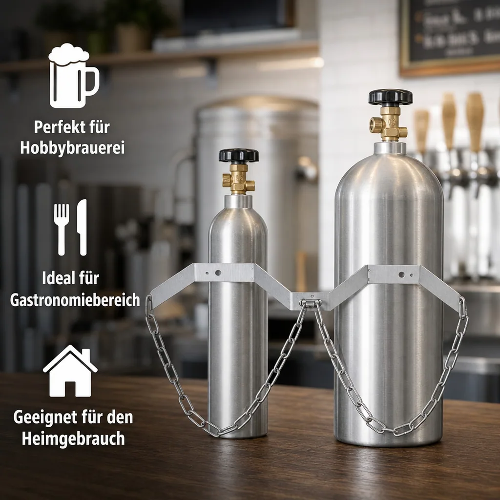 Flaschenhalter für zwei CO2-Flaschen