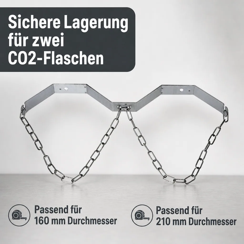 Flaschenhalter für zwei CO2-Flaschen