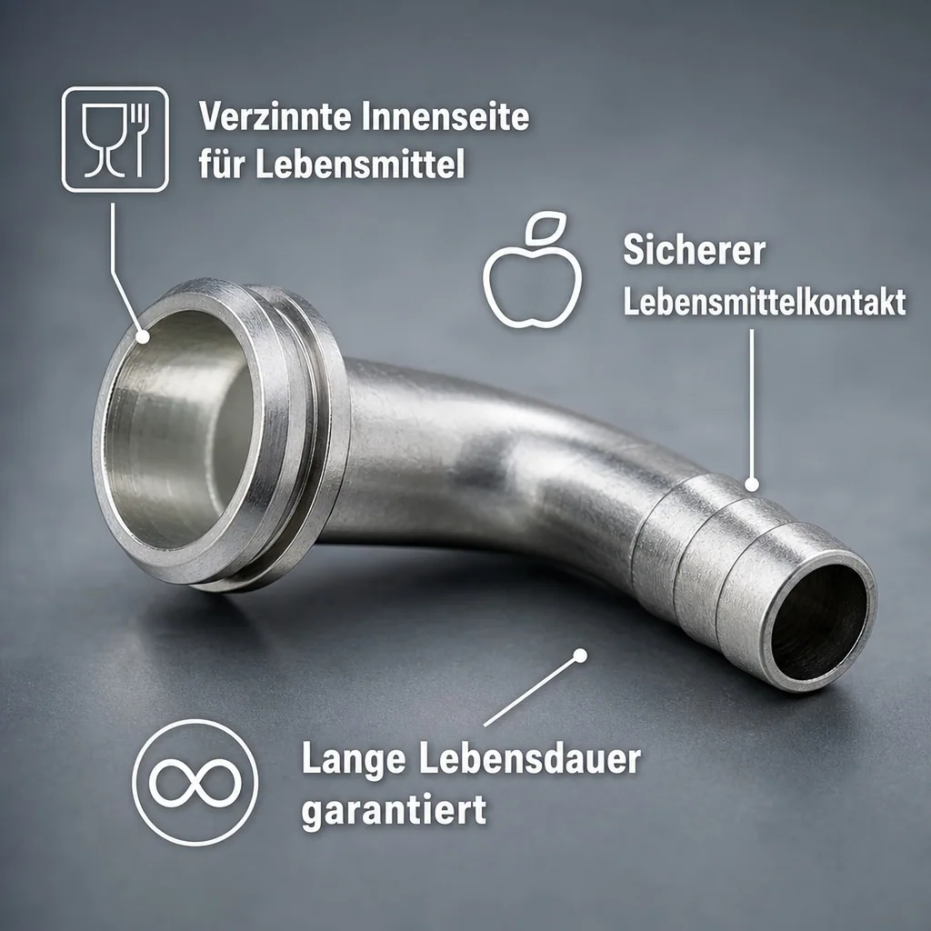Schlauchtülle, Tülle Gebogen für Bierschlauch oder CO2 Schlauch, 10mm