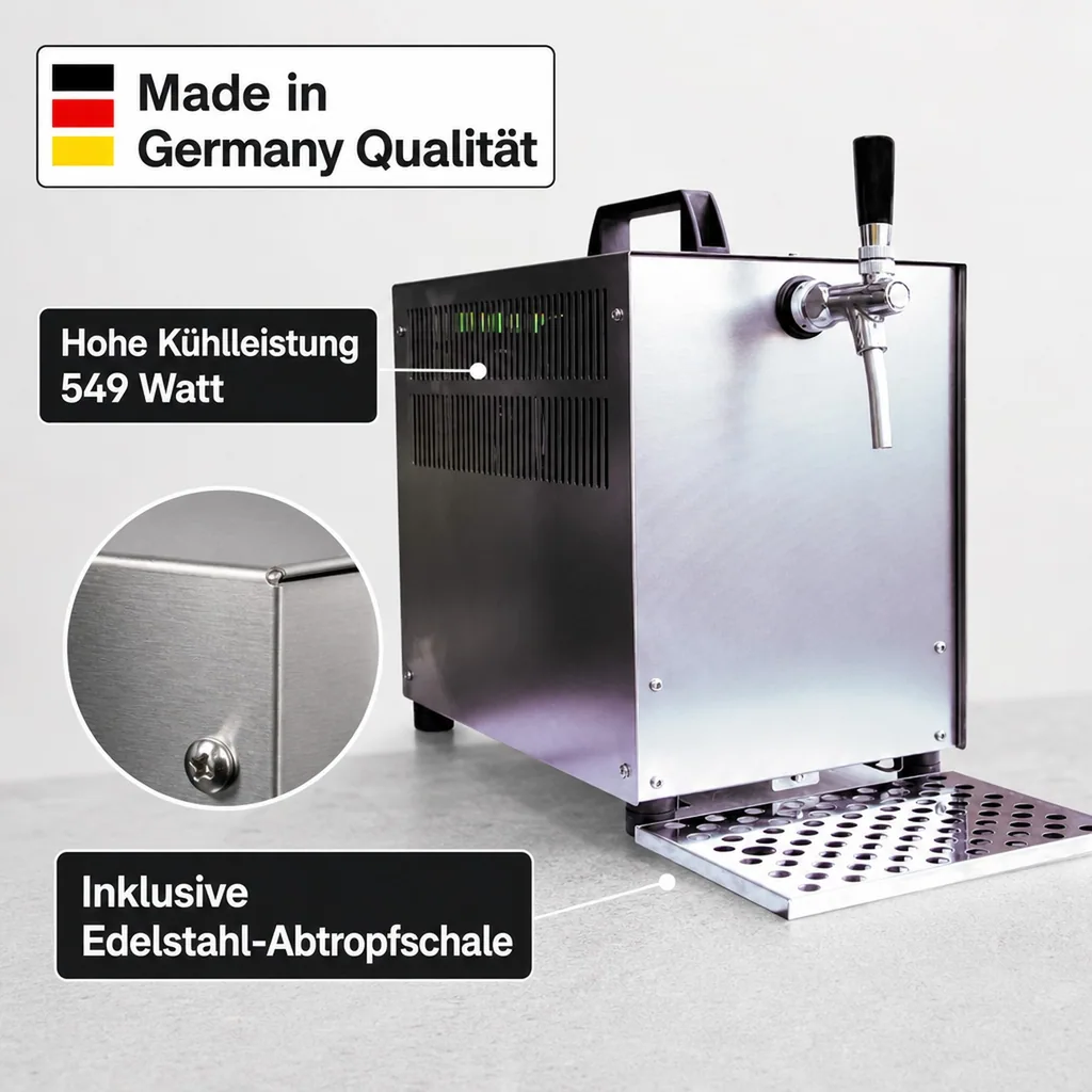 Zapfanlage, Bierzapfanlage - Bierkoffer 60 Liter/Std. - mit Kompensatorhahn