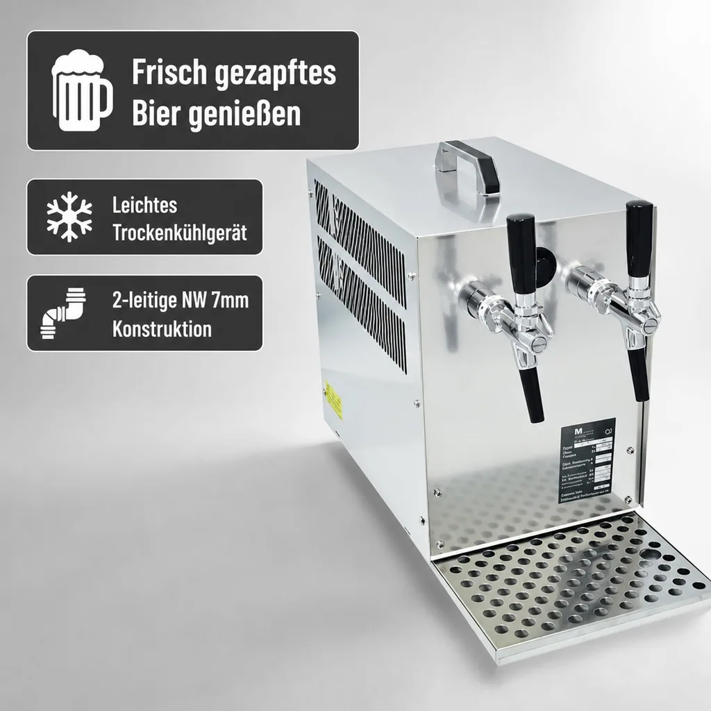 Zapfanlage, Bierzapfanlage - Bierkoffer, 2-ltg. 60 Liter/h, inkl. 2 Kompensatorhähnen