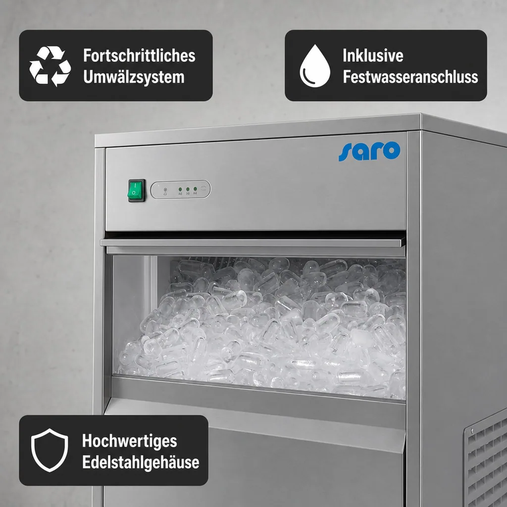 Eiswürfelmaschine, Eiswürfelbereiter - Modell EB 26 mit Luftkühlung