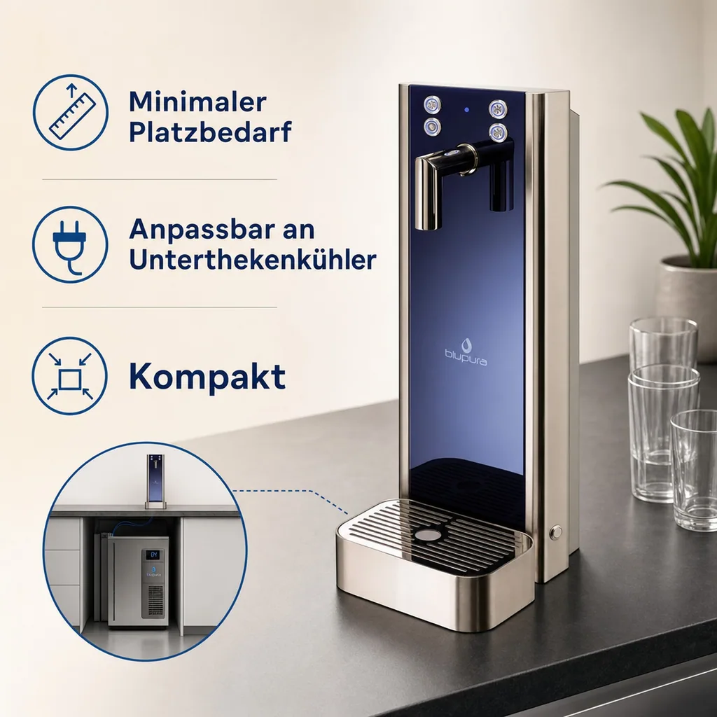 Wassersprudler, Wasserspender, Trinkwassersprudler - Bluglass one tower 2W, Auftisch