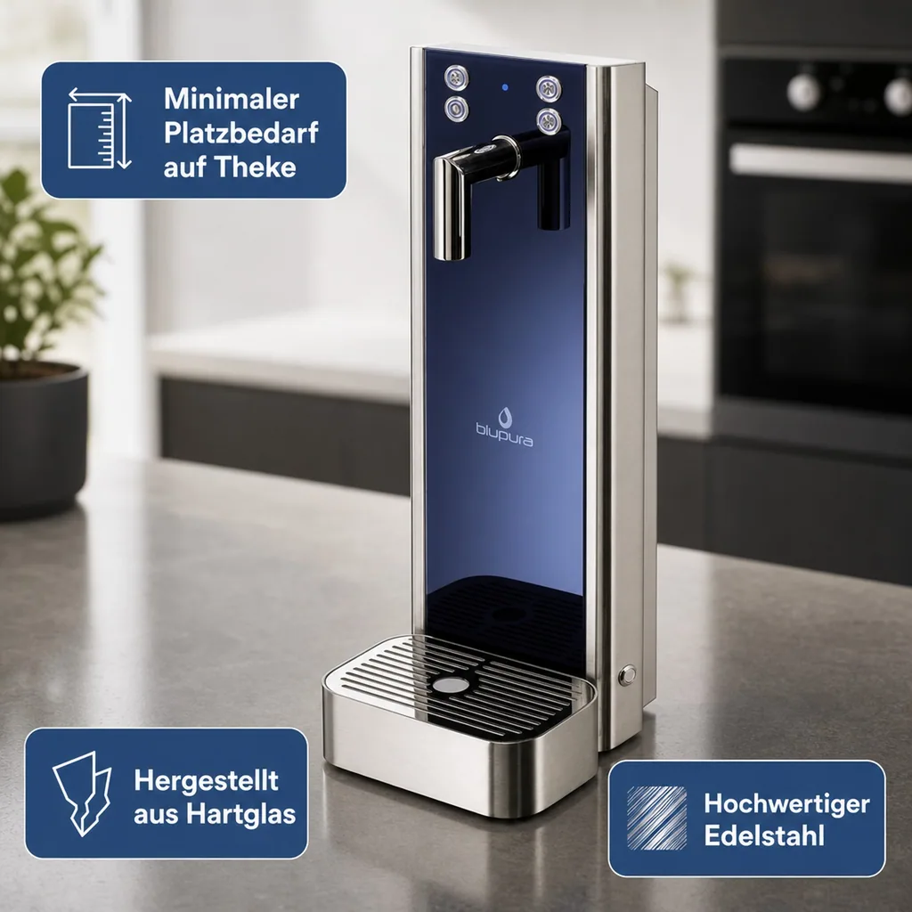 Wassersprudler, Wasserspender, Trinkwassersprudler - Bluglass one tower 3W, Auftisch