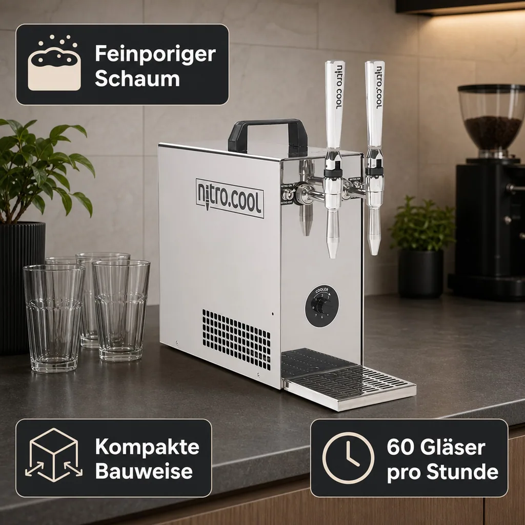 Zapfanlage für Cold Brew Kaffee Nitro Coffee, 2 leitig