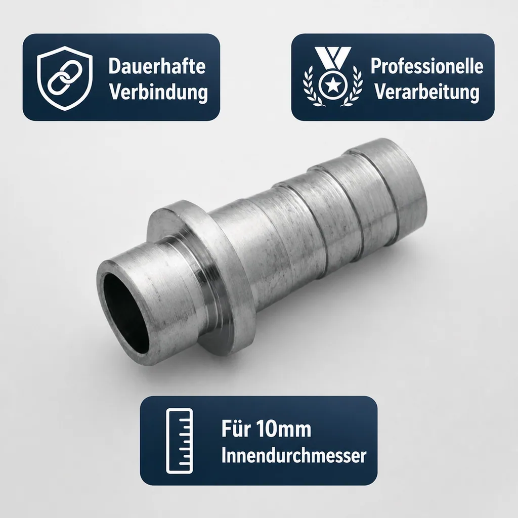 Schlauchtülle, Tülle Gerade für Bierschlauch oder CO2 Schlauch, 10mm