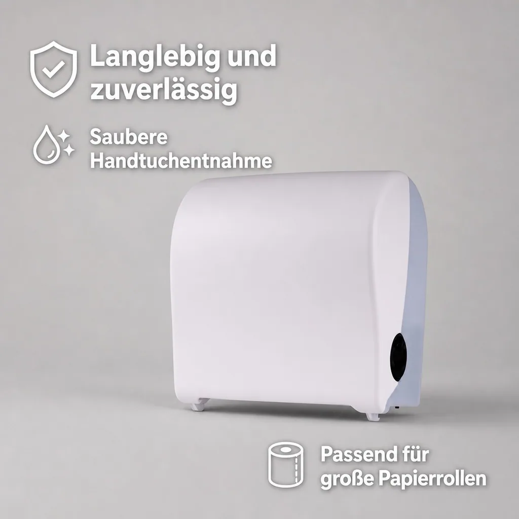 Papierhandtuchspender, Papierhandtuchhalter, Handtuchrollenspender - PQSAutK, Mini, Kunststoff, Weiß