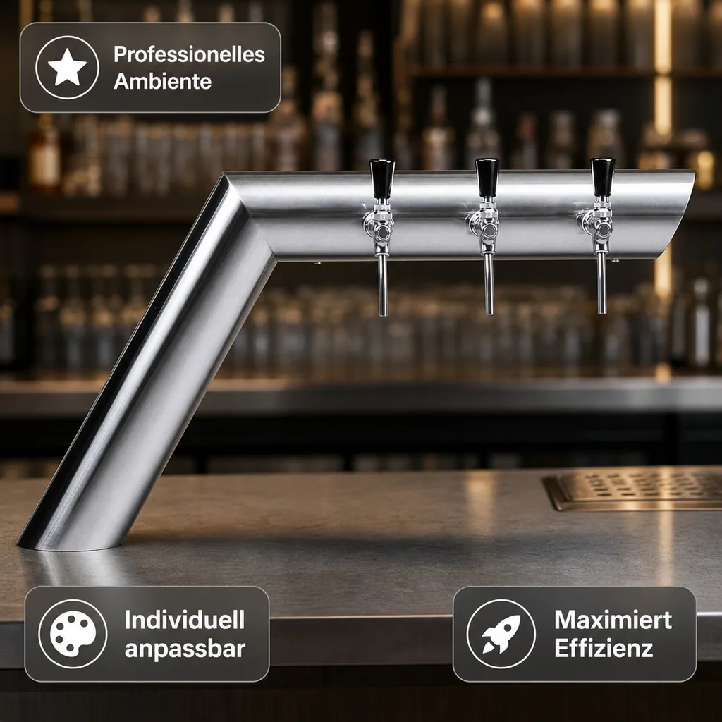 Bierzapfsäule, Schanksäule bier - CNS matt-geschliffen, mit Revisionsklappe unten
