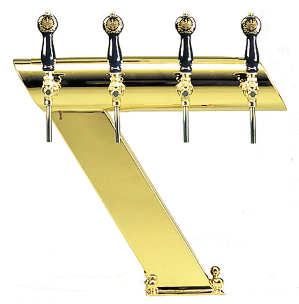 Schanksäule, Bierzapfsäule - mit Querbalken, TIN-goldfarben (KRATZFESTE GOLDOPTIK)