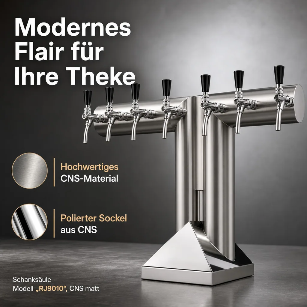 Schanksäule, Bierzapfsäule - Modell „RJ9010“, CNS matt