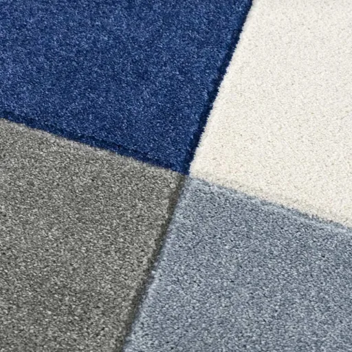 Livone Kinderteppich Patchwork blau, Teppichgrösse: 160 x 230 cm
