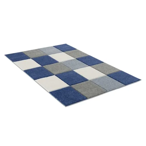 Livone Kinderteppich Patchwork blau, Teppichgrösse: 160 x 230 cm