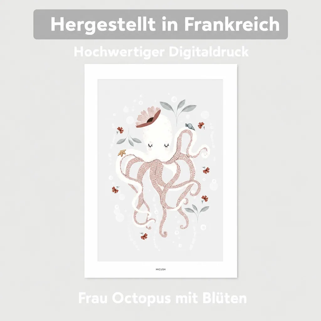 Lilipinso Poster Frau Octopus mit Blüten