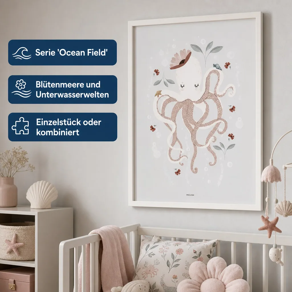 Lilipinso Poster Frau Octopus mit Blüten