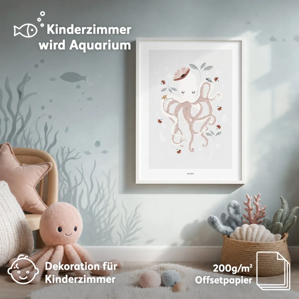 Lilipinso Poster Frau Octopus mit Blüten