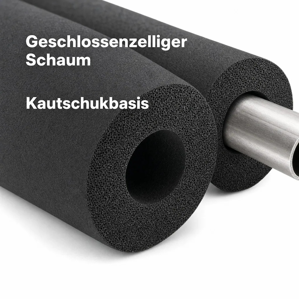AEROFLEX® SH Rohrisolierung, Rohrisolierung - 2 m, flexibles Isoliermaterial aus geschlossenzelligem Schaumgummi, schwarz - 18 x 10 mm