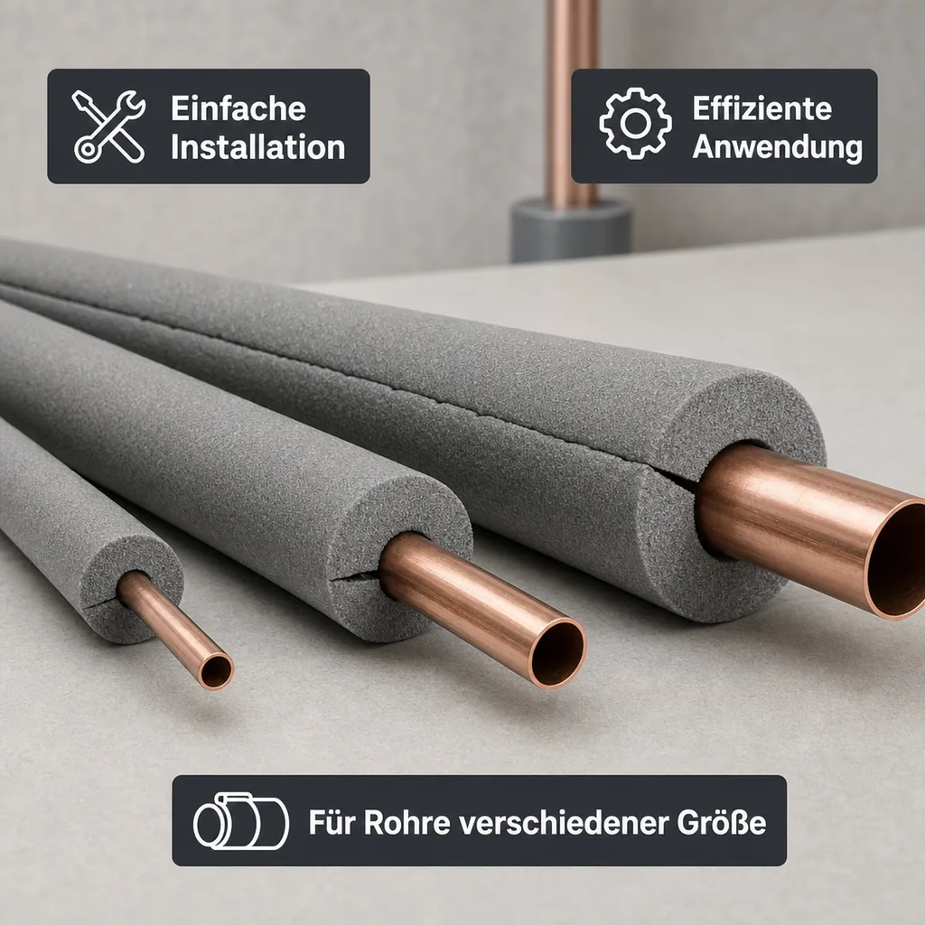 AEROFLEX® SH XT Pipe Insulation, Pipe Lagging - 2m, Self-Adhesive, Flexible Insulation Material from Closed-Cell Foam Rubber Base, Black - 15 x 10 mm