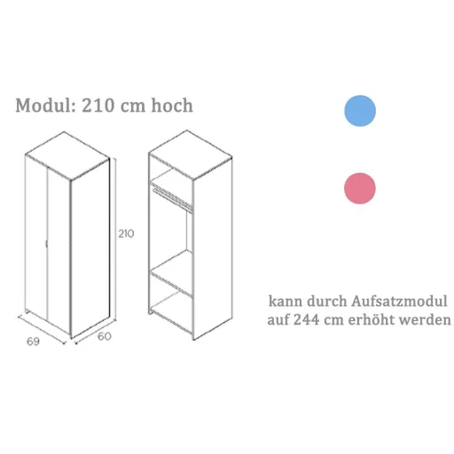 Muba Bespoke System Schrankmodul 2-türig