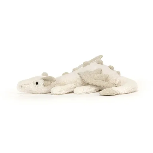 Jellycat Kuscheltier, Plüschtier, Stofftier - Snow Dragon, Größe: Klein - H8 X B30 CM