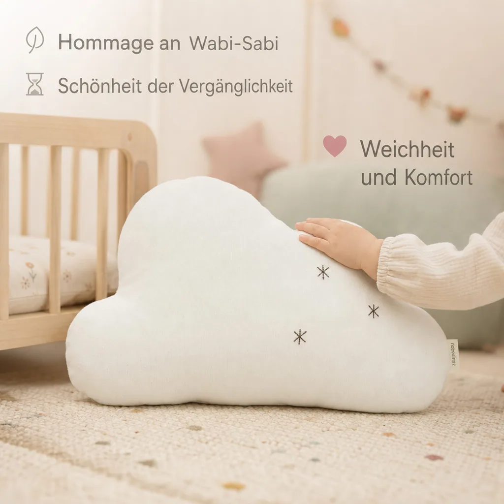 Nobodinoz WABI SABI Wolkenkissen, Babykissen, 37 x 25 cm, Farbe: NATURAL