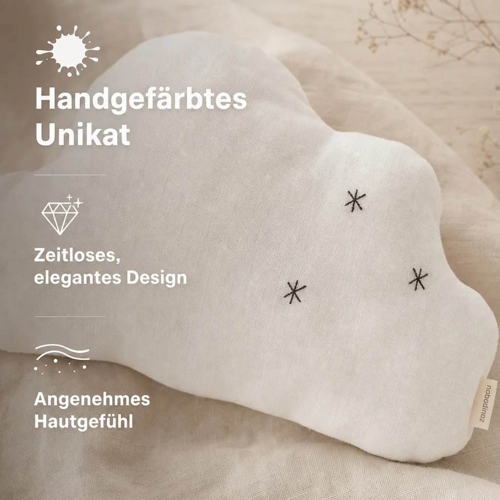 Nobodinoz WABI SABI Wolkenkissen, Babykissen, 37 x 25 cm, Farbe: NATURAL