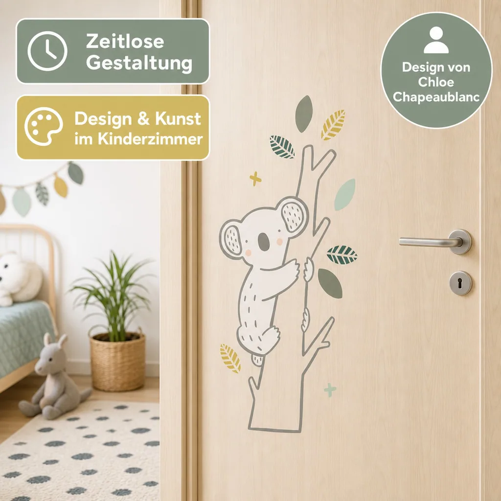Lilipinso Wandsticker XL Kleiner Koala auf Ast grau grün