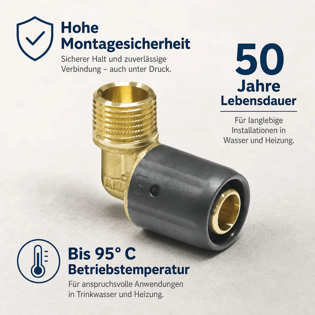 Steckfitting Winkel 16 x 2 auf 1/2" AG