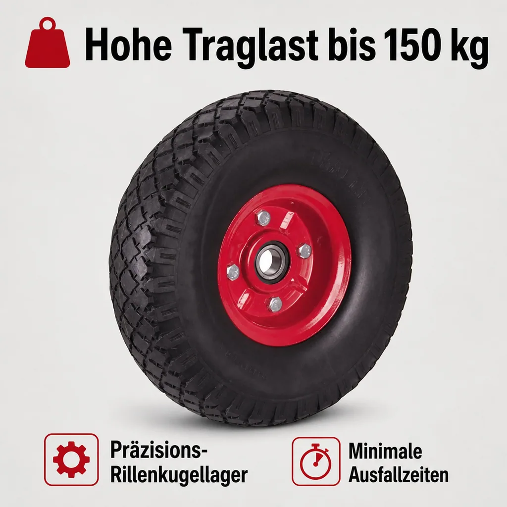 PU Rad 260x85, Transportkarren Rad, pannensicheres Rad, 150 kg Traglast