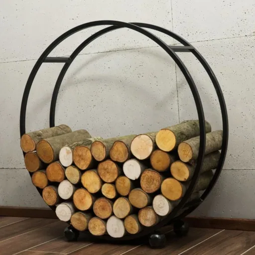 Kaminholzregal Stahl, 80cm, Holzregal, Kaminholz Lagerung