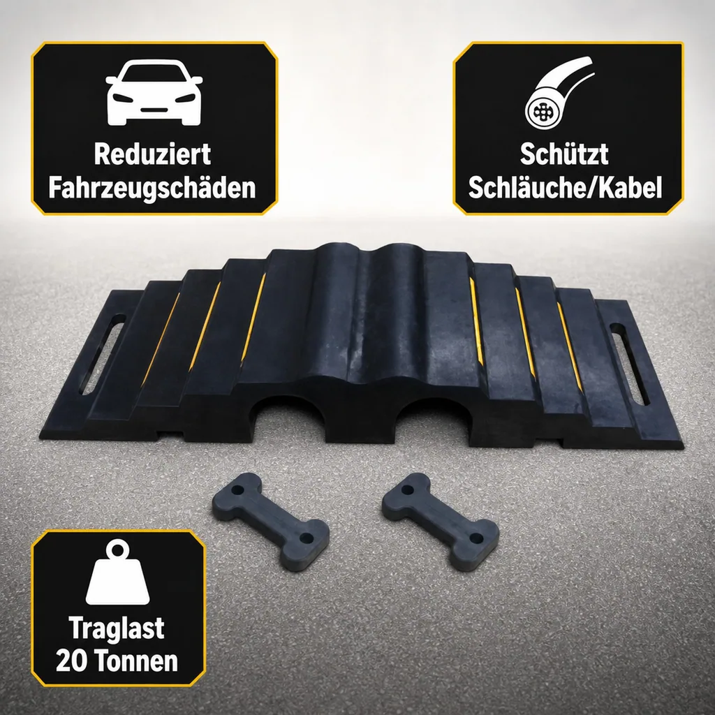 Schlauchbrücke Kabelschutz geschlossen / Tunnel