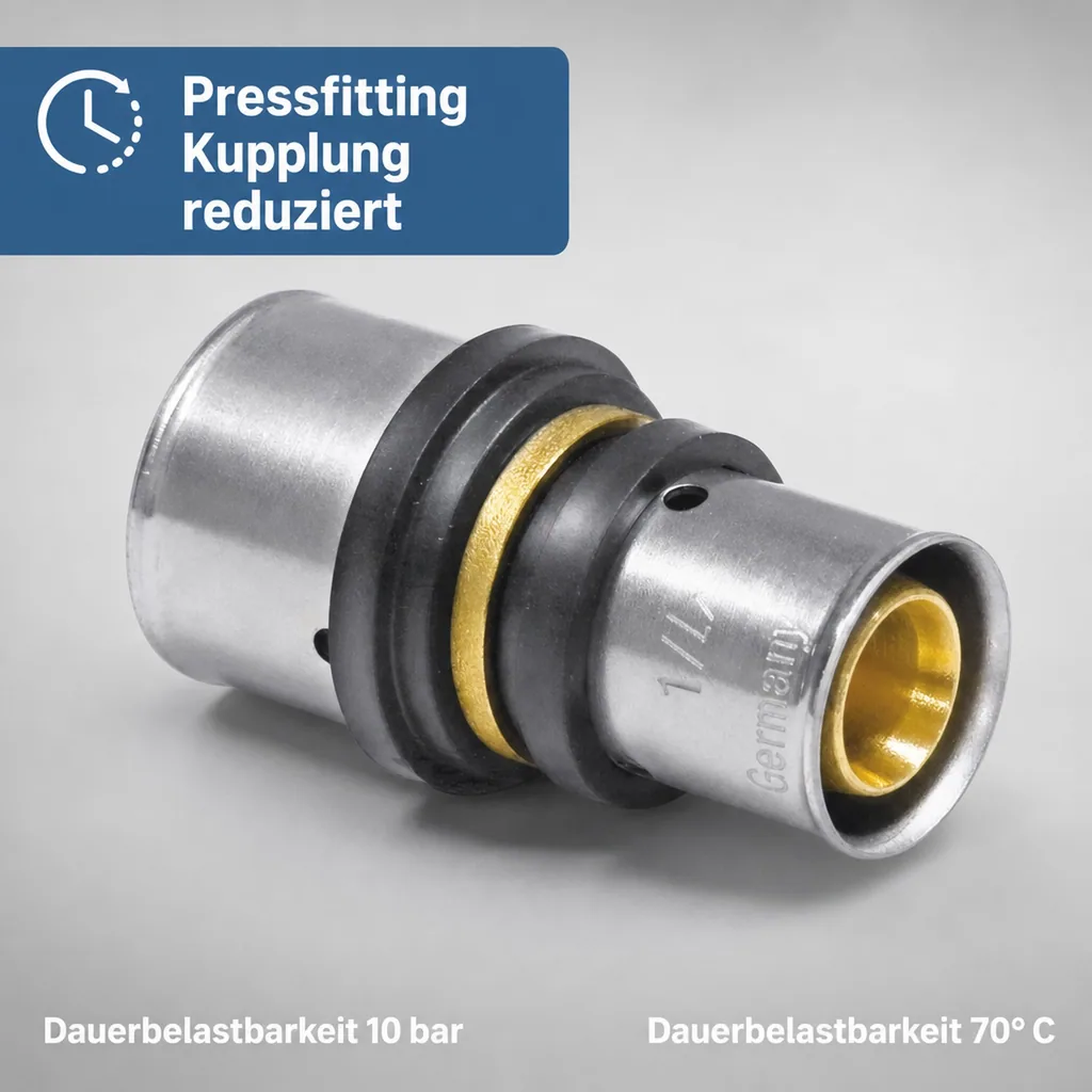 Pressfitting Kupplung reduziert 26 x 3 - 16 x 2