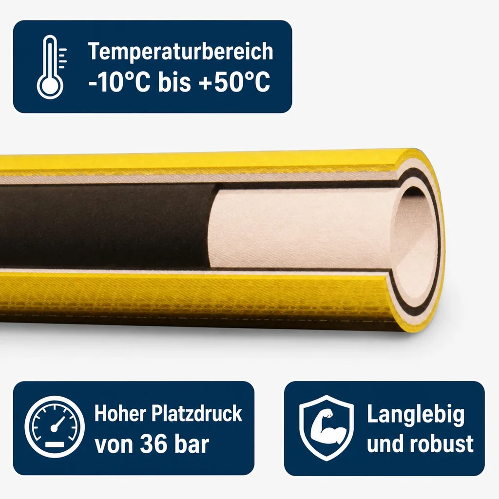 Gartenschlauch 50m, Wasserschlauch, flexibel, Profi Qualität