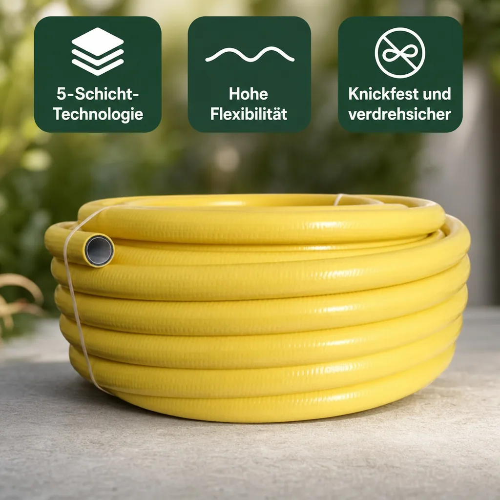 Gartenschlauch 50m, Wasserschlauch, flexibel, Profi Qualität