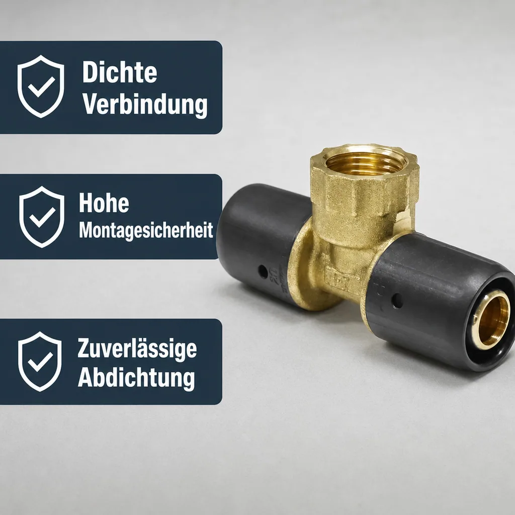 16mm Fitting, T-Stück, 1/2" IG, Steckverbinder