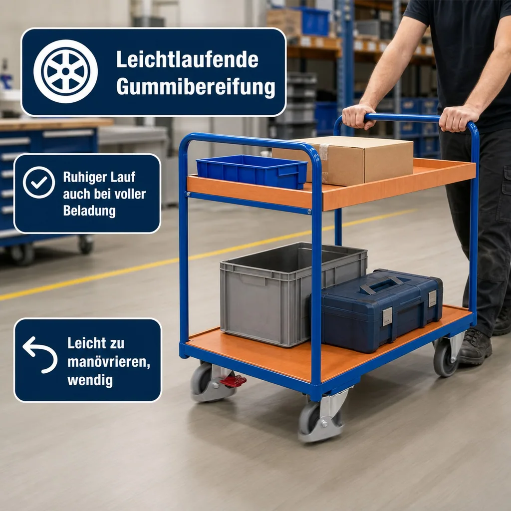 Etagenwagen, Schwerlastwagen, 250 kg Traglast, Industrie Transportwagen