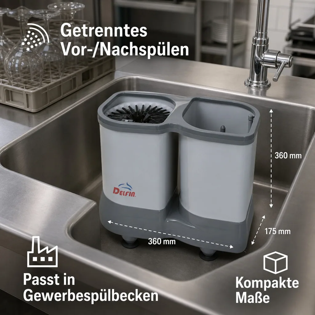 Gläserspüler, Gläserspülgerät - Delfin TS 1100, 2-Topf, Klein