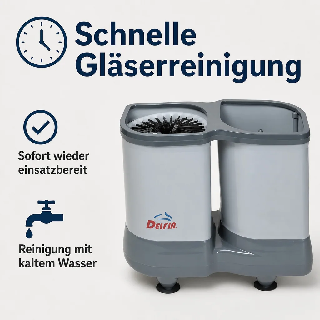 Gläserspüler, Gläserspülgerät - Delfin TS 1100, 2-Topf, Klein