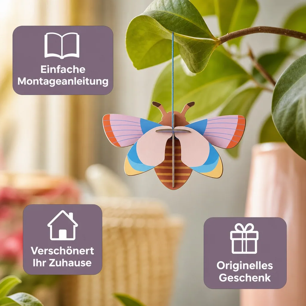 Studio ROOF Ornament, Bastel-Set, 3D Wandobjekt - Hummel