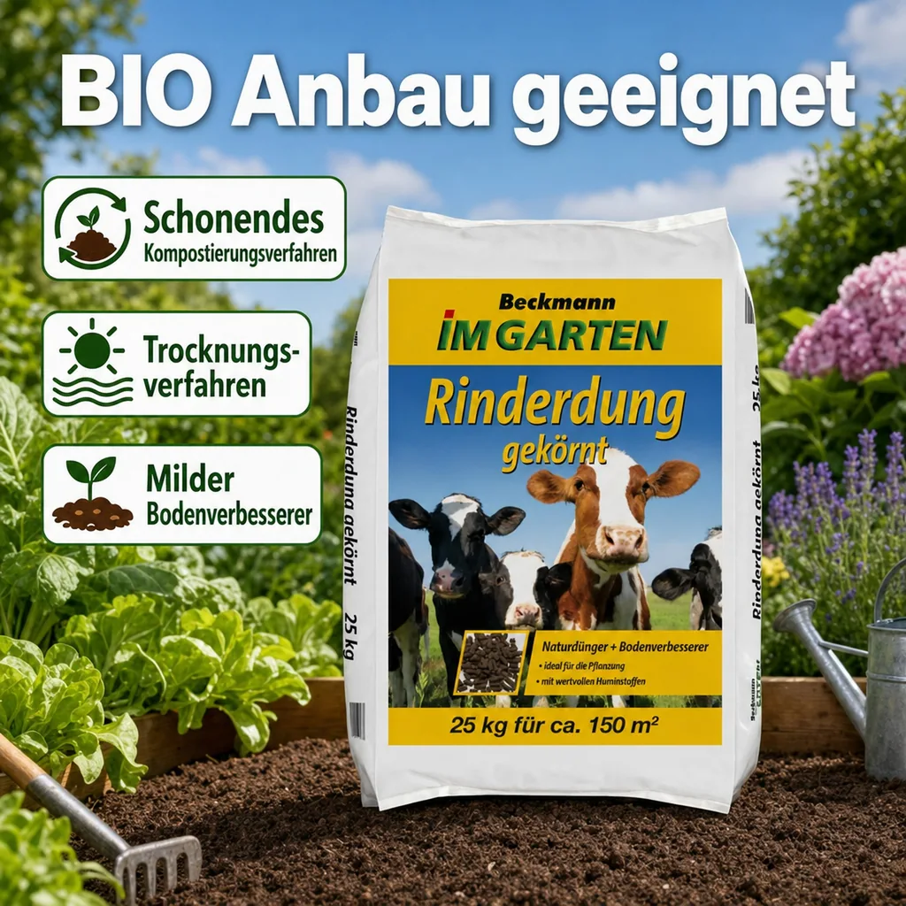 Rinderdung gekörnt 25 Kg BIO Anbau geeignet