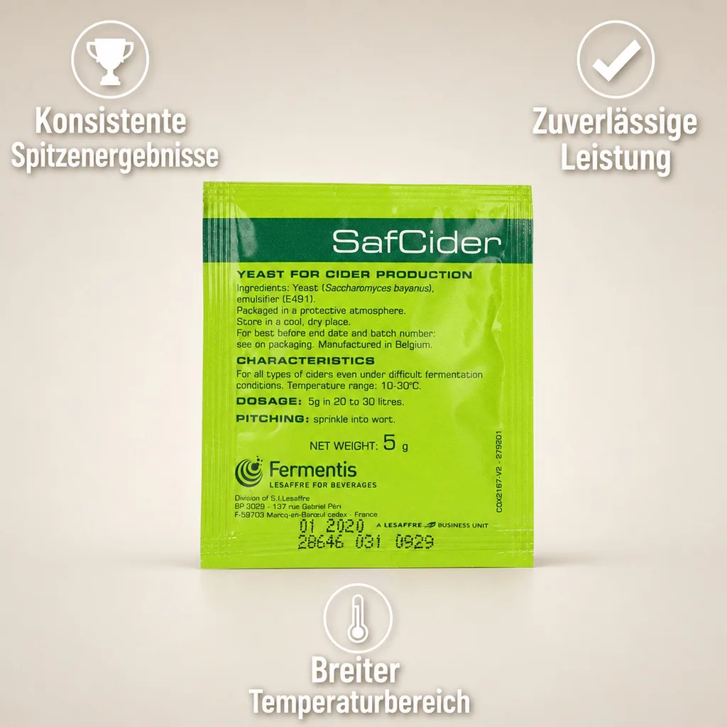 Trockenhefe, Hefe für Apfelwein, Hefe für cider - Fermentis, SafCider 5g