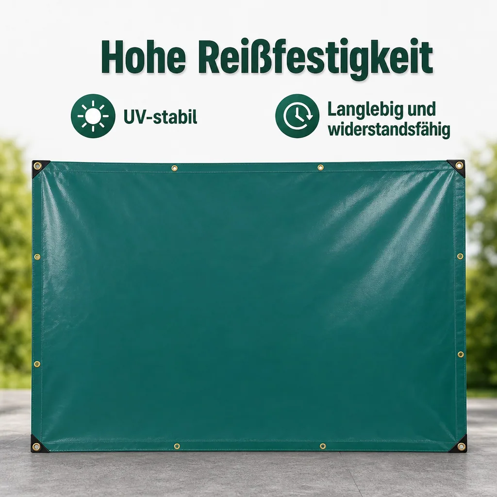 PVC Plane, Abdeckplane 650 g/m², grün 6x12m (72m²), wasserdicht, reißfest