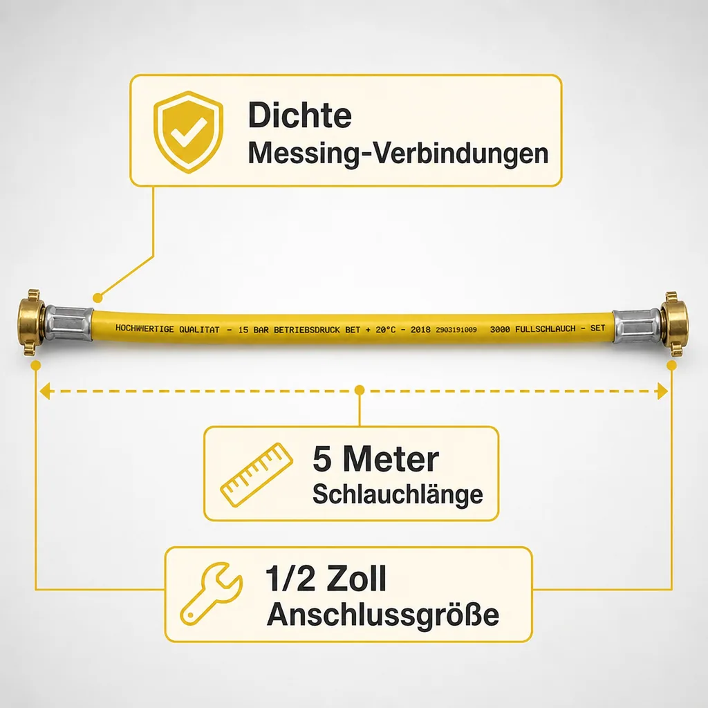 5m 1/2" Füllschlauch IG 3/4" 15bar
