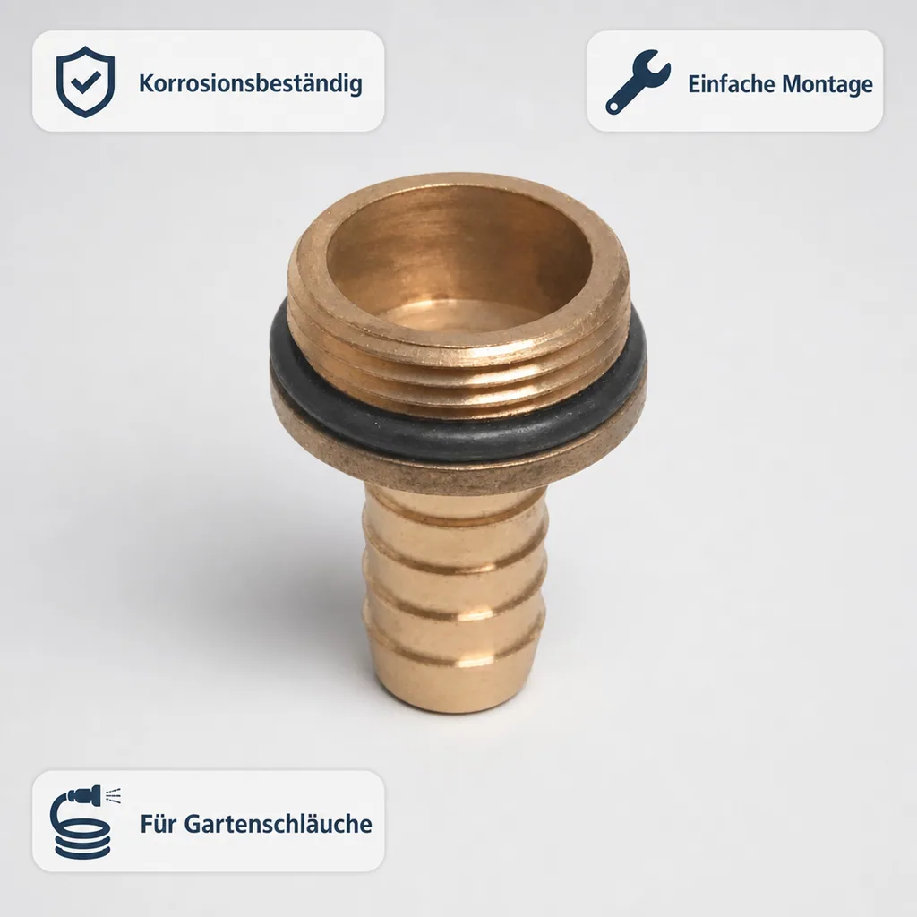 Messing Schlauchtülle mit O-Ring  1" AG x 25 mm Tülle