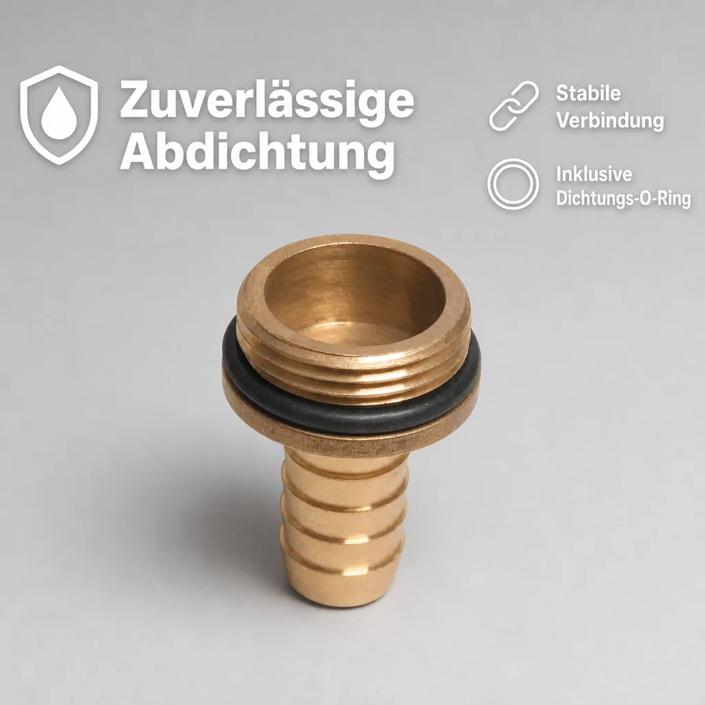 Messing Schlauchtülle mit O-Ring  1" AG x 25 mm Tülle