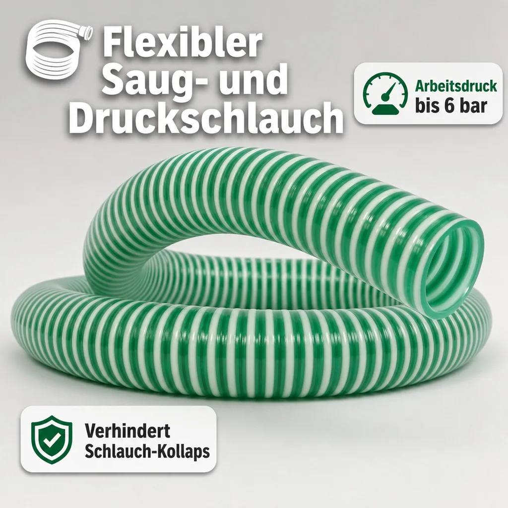 Druckschlauch 25mm, Saug Druckschlauch 1m, flexibel