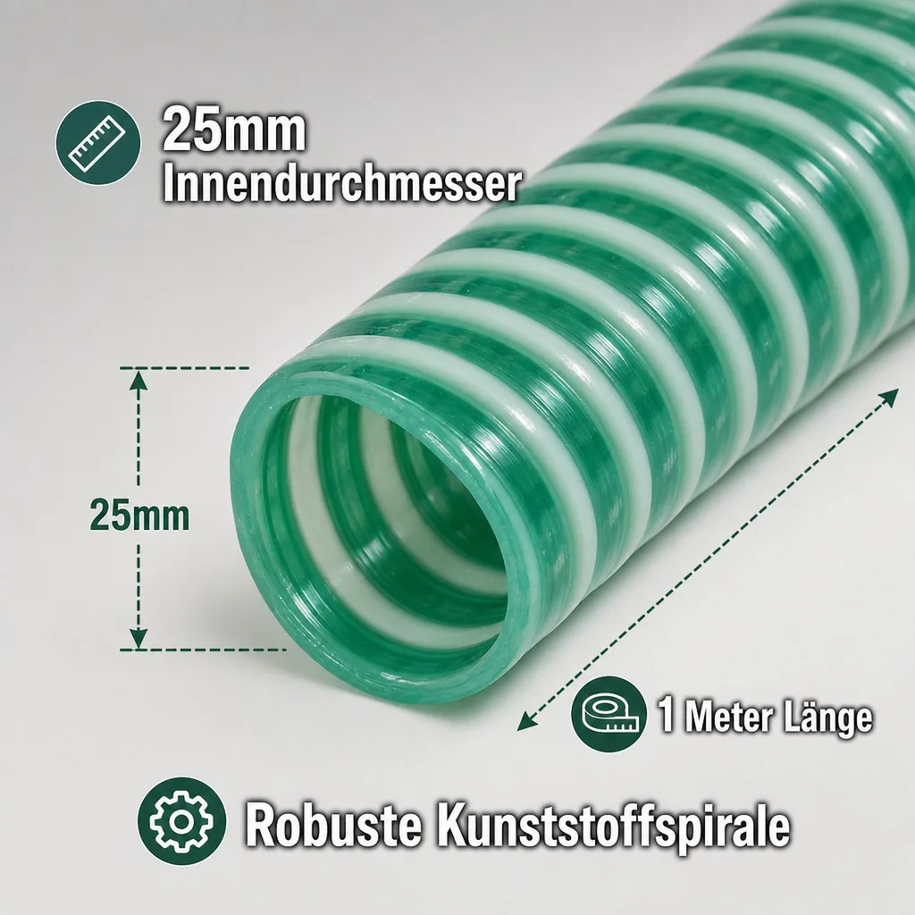 Druckschlauch 25mm, Saug Druckschlauch 1m, flexibel